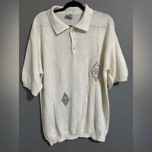 BelJohn size XL Men's Cream Short Sleeve Polo Shirt made in South Africa